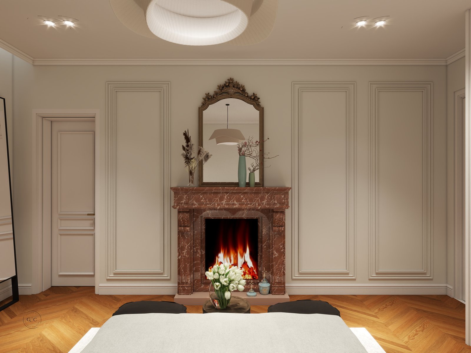 Detailed furniture plan for Paris residence